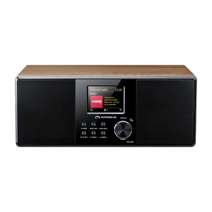 Amadeus Crescendo DAB+ WiFi radio, Mørkt tre