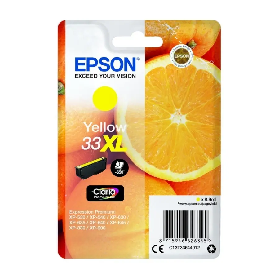 Epson, oranges Singlepack yellow 33Xl Claria Premium ink