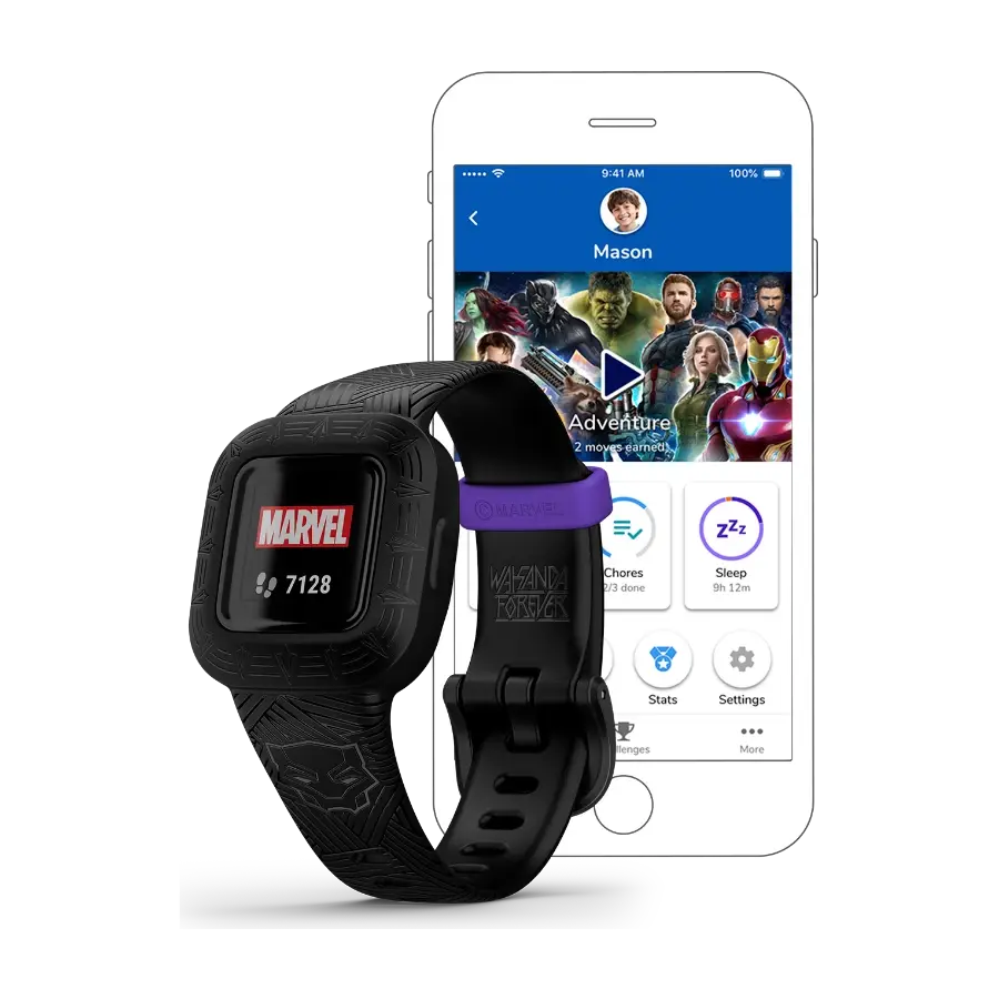 Garmin Vivofit Jr. 3, black Panther aktivitetsarmbånd for barn