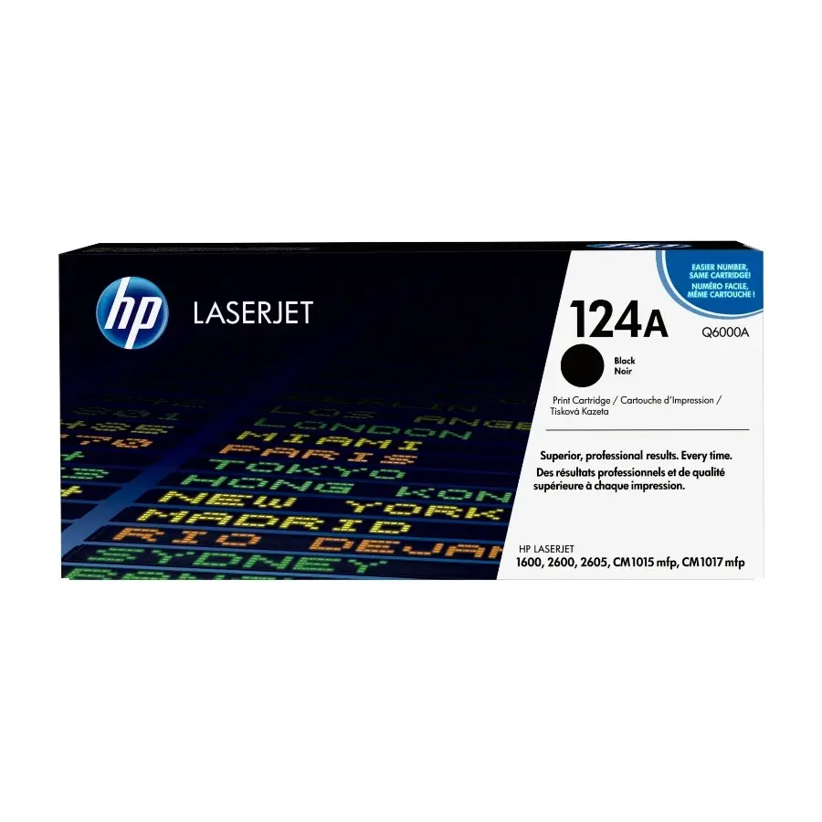 HP 124A, svart Original laserjet-tonerkassett