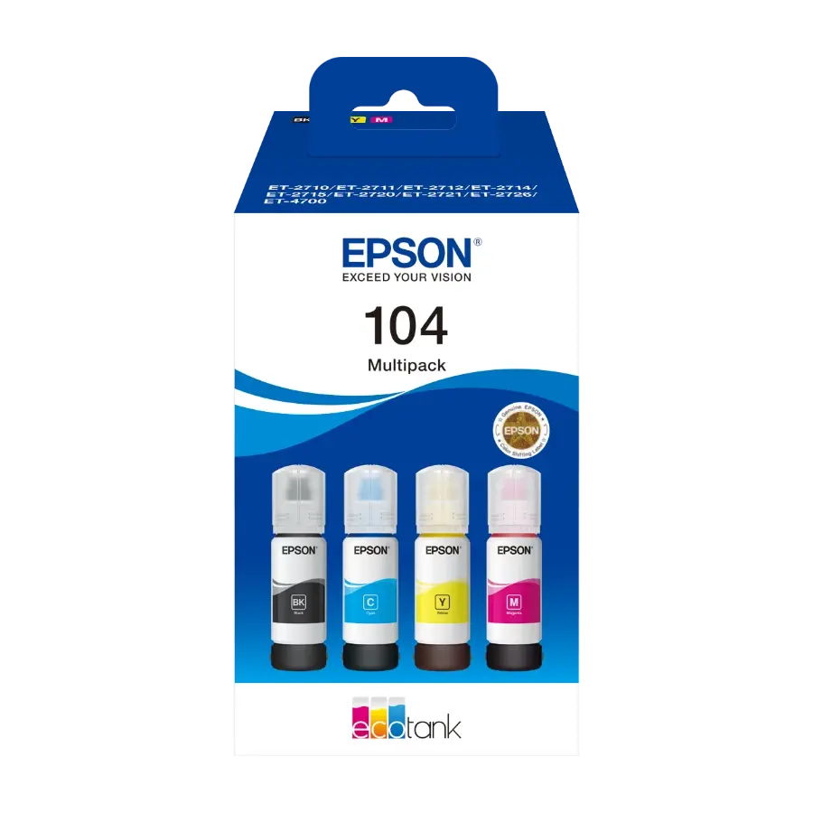Epson T104 EcoTank 4-Farge multipack