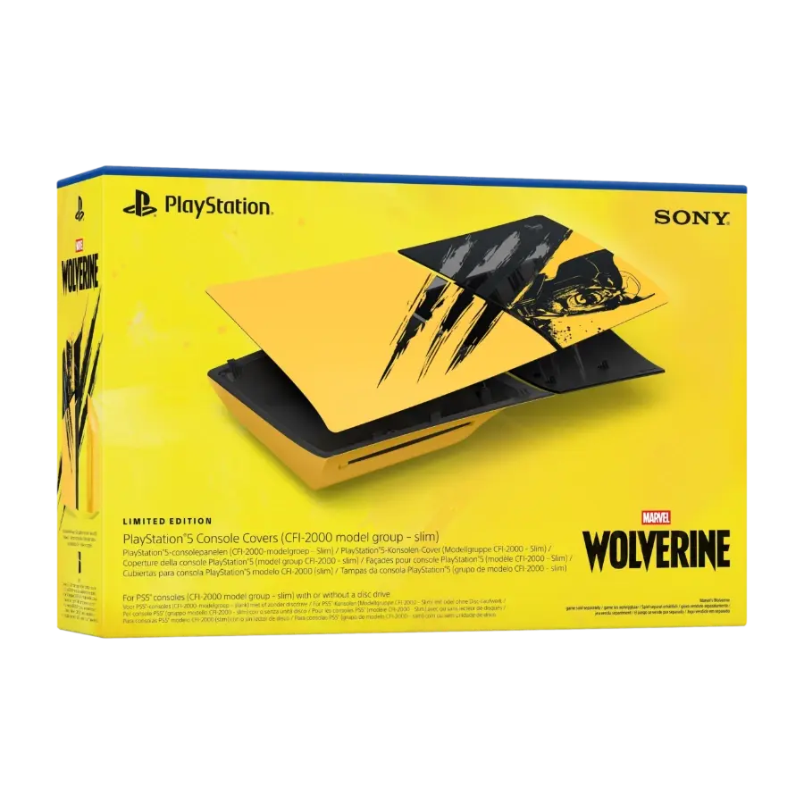 PS5 Slim-konsolldeksler – Marvel's Wolverine Battle Yellow Limited Edition