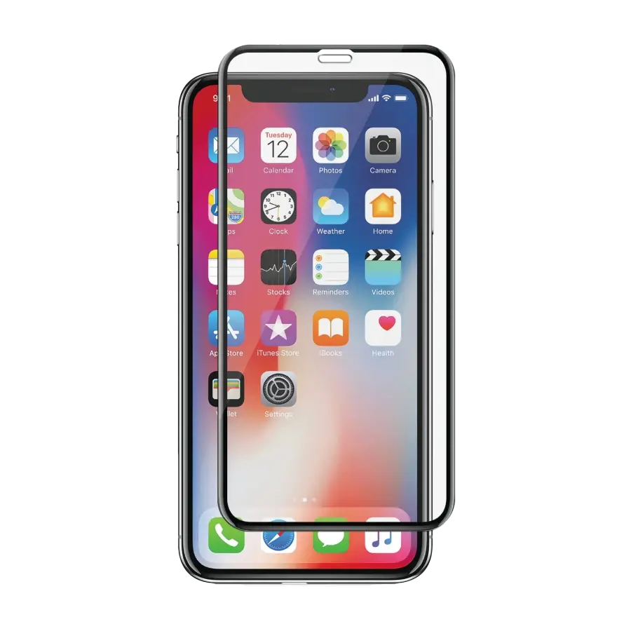 Panzer iPhone XS Max Curved skjermbeskytter, sort