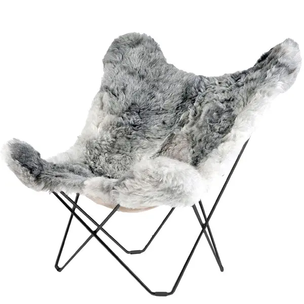 Iceland Mariposa Butterfly Stol, Shorn Grey
