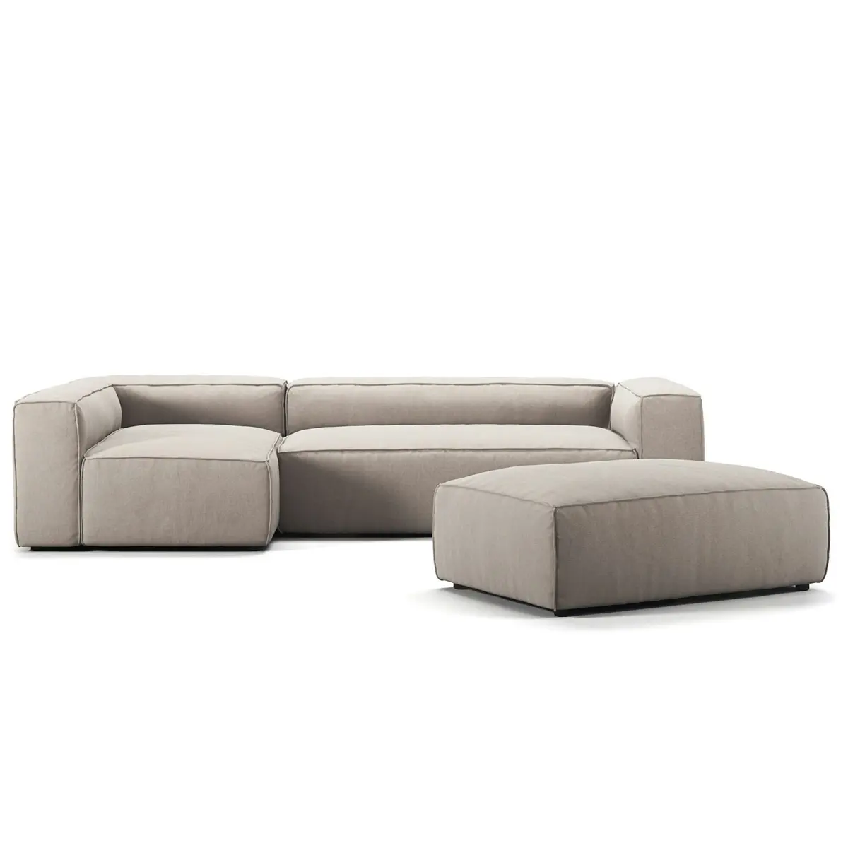 Grand 4-Seter Sofa Divan Venstre åpent endestykke Med Fotskammel