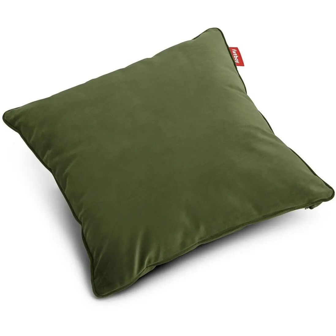 Square Velvet Recycled Pute, Deep Green