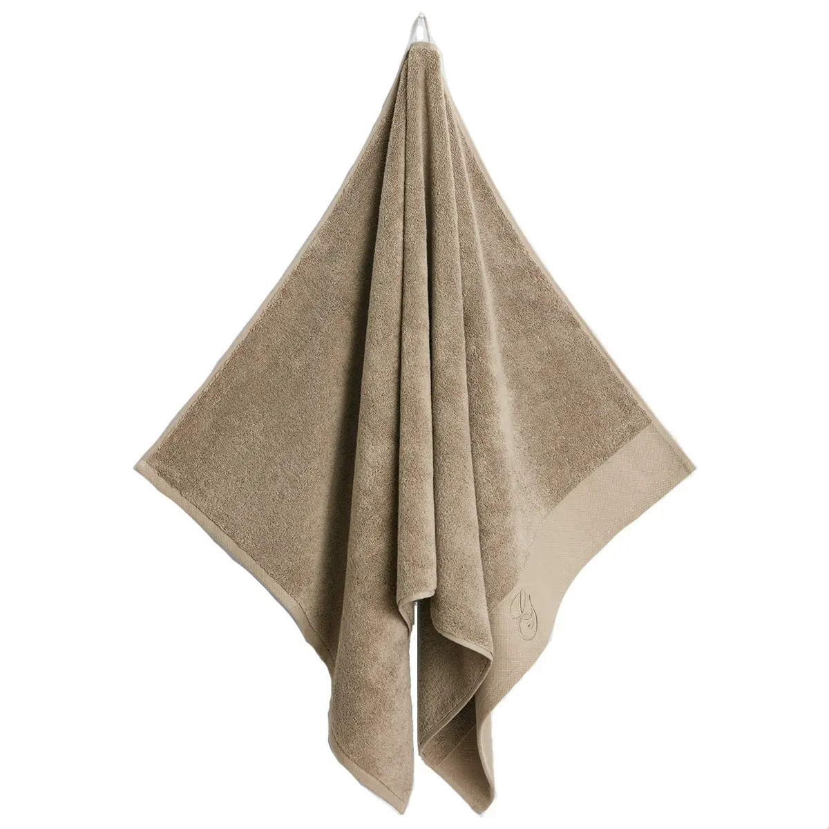 Embroidery Håndkle 70x140 cm, Taupe Beige