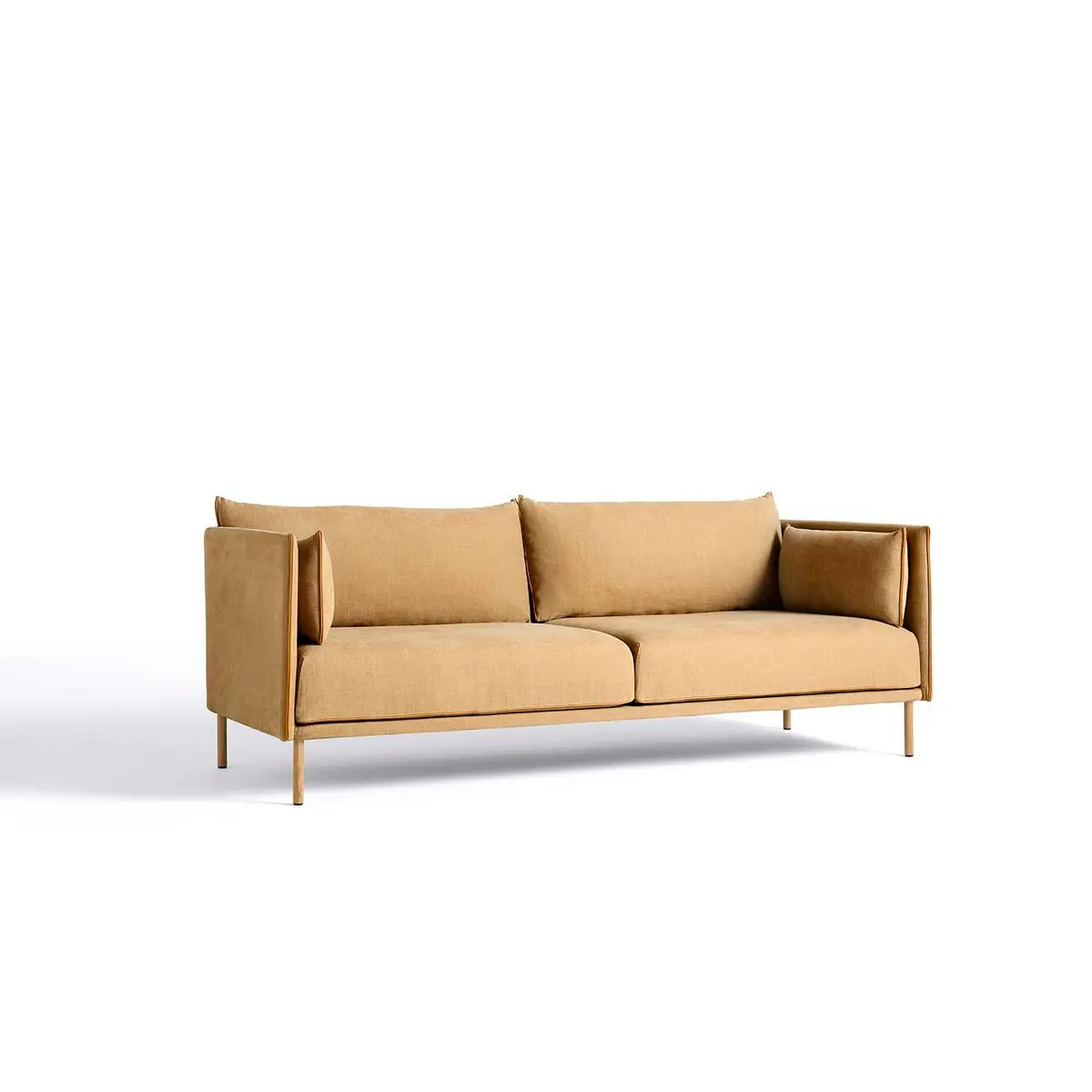 Silhouette Sofa 3 Seater, Coda 100/Cognac Piping/Steel