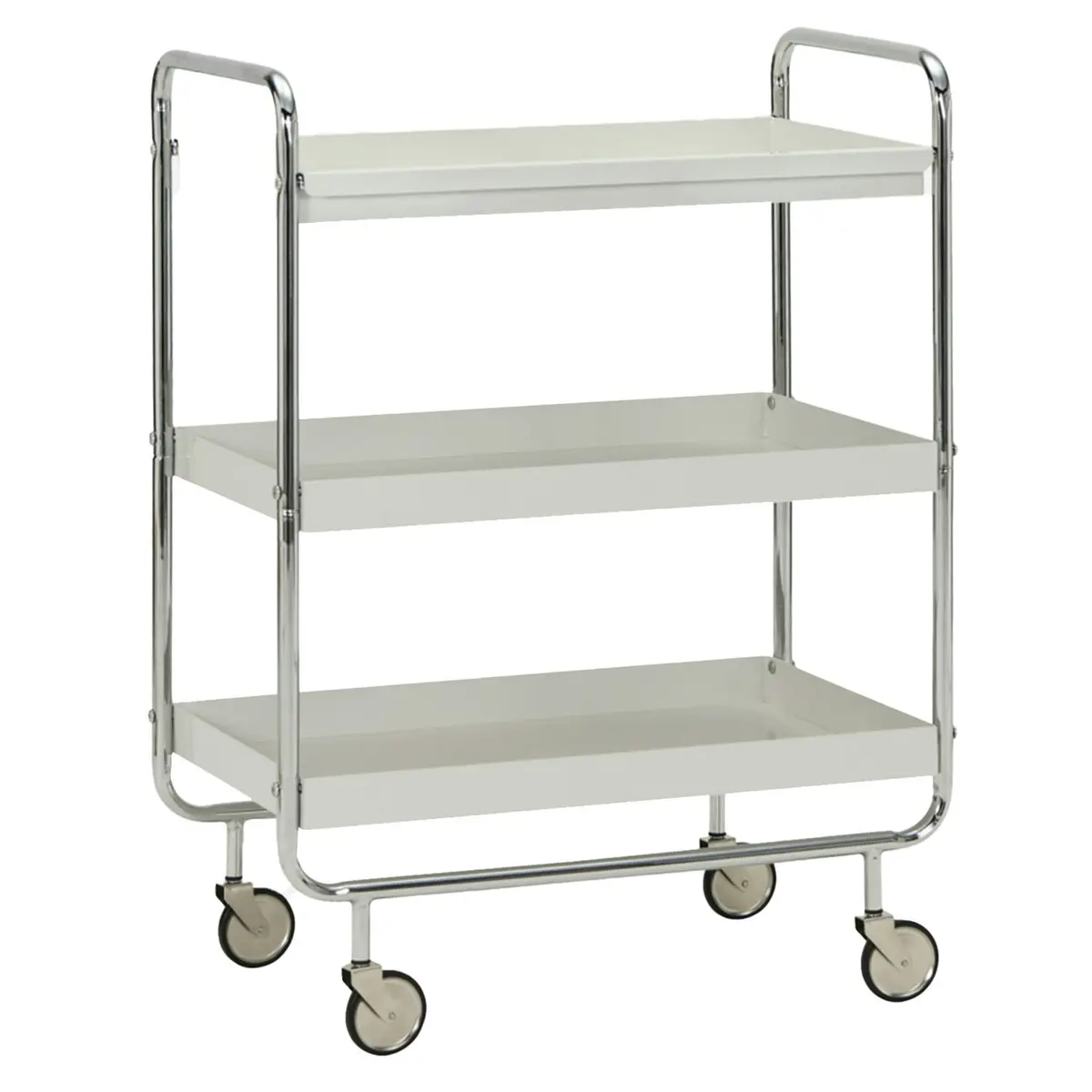 Roll Serveringsvogn Large, Krom / Off-white