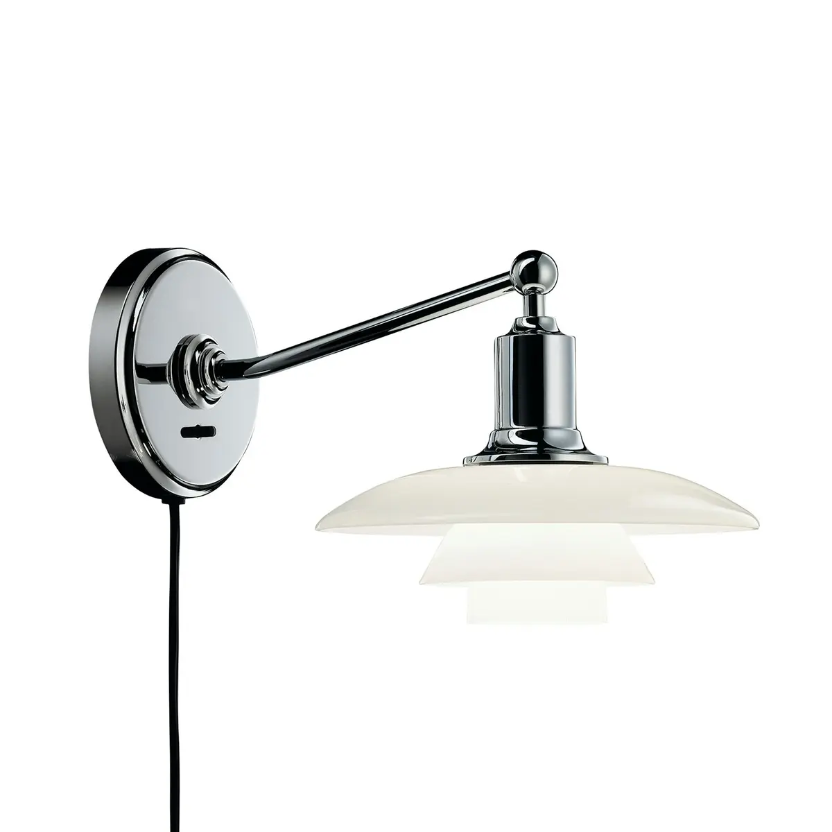 PH 2/1 Vegglampe, Opalhvitt glass