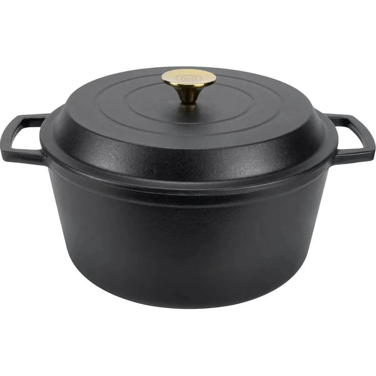 Støpejernsgryte 6 L, Matt Sort
