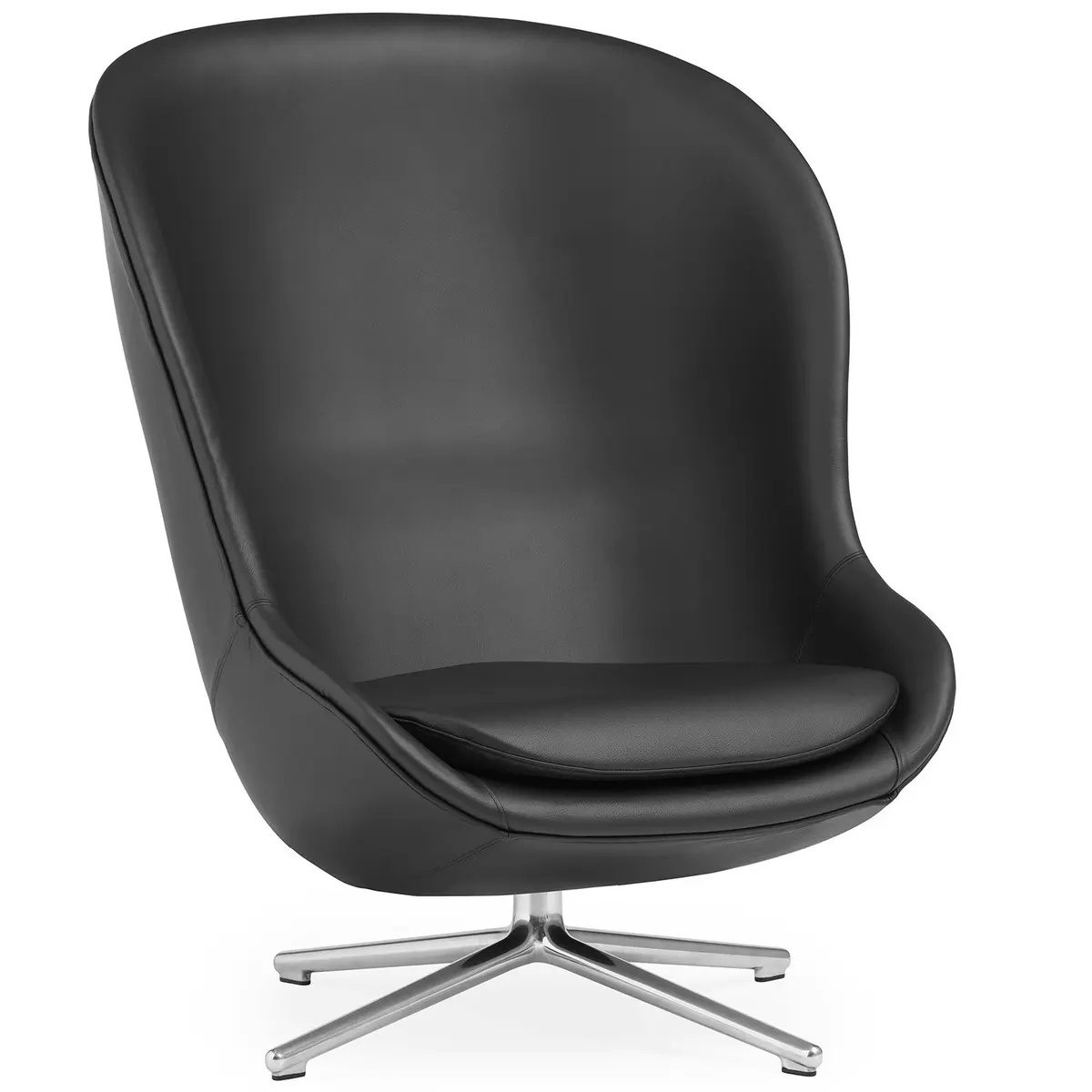 Hyg Lenestol Høy med Tiltfunksjon, Skinn / Aluminium