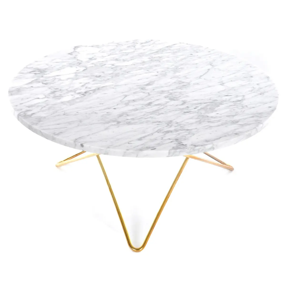 O Table Sofabord Ø80 cm, Hvit Matt Marmor