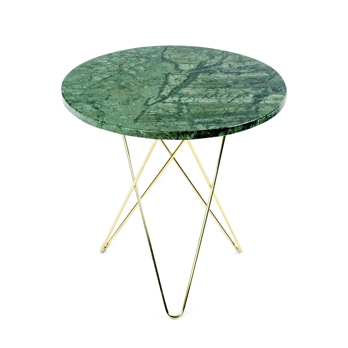 Tall Mini O Table Sidebord Ø50 cm, Messingstativ/Marmor