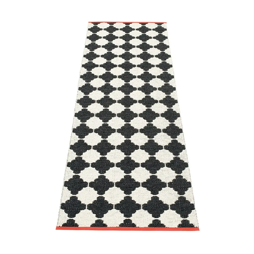 Marre Gulvteppe 70x90 cm, Black/Vanilla/Coral