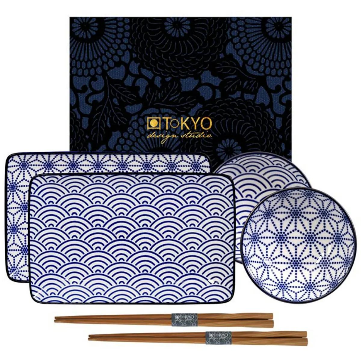 Nippon Blue Sushi Sett 6 Deler