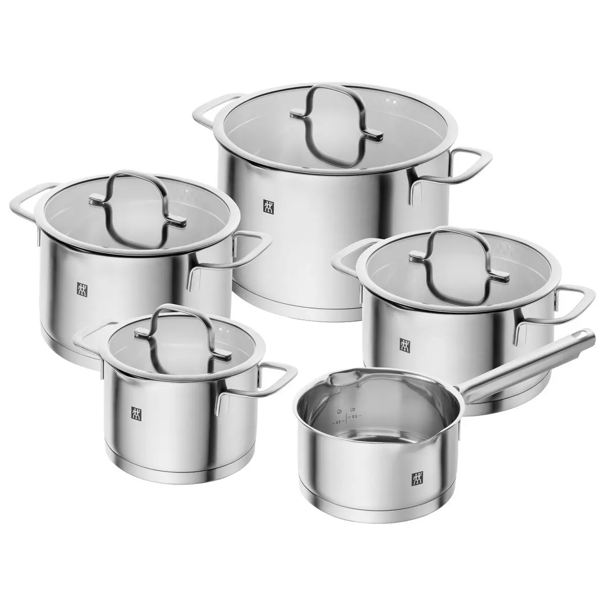 Zwilling TrueFlow - Cookware set with cover - 5 items - round - silver
