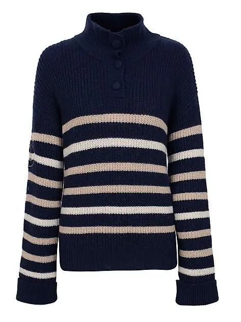 WOOLLAND Lomseggen knitted sweater Woman Blue Ink Dame