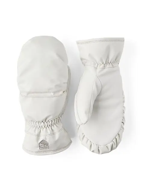 HESTRA Women's Primaloft Leather - mitt Ivory Dame