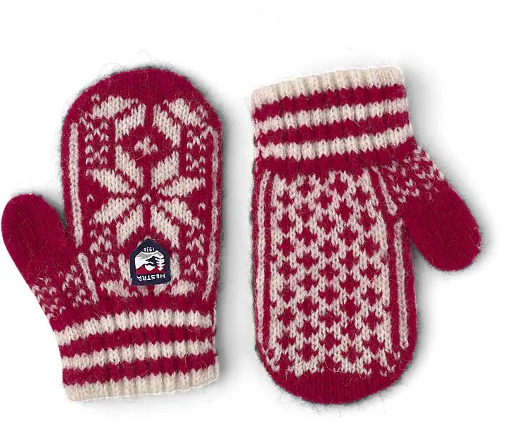 HESTRA Kid´s Nordic - mitt Red/Offwhite Barn