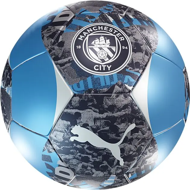 PUMA MCFC Prematch Ball Strong Gray-Team Light Blue Alle