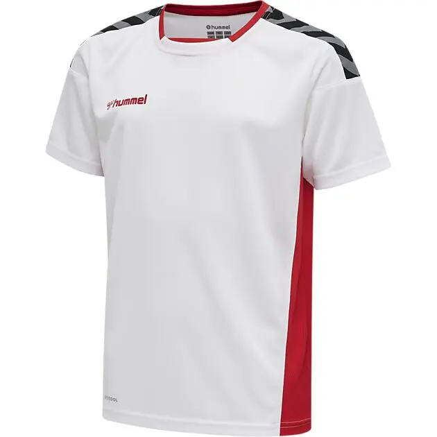 HUMMEL hmlAUTHENTIC KIDS POLY JERSEY S/S WHITE/TRUE RED Junior
