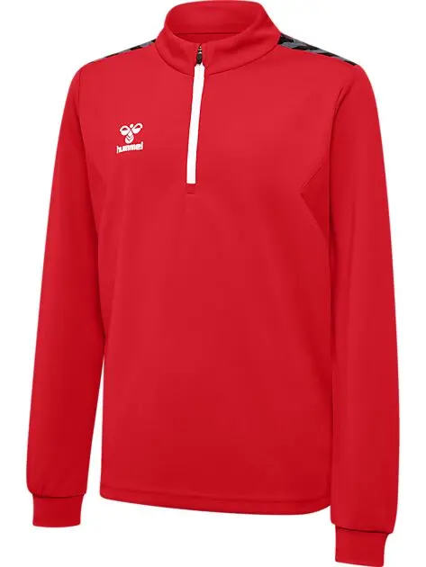 HUMMEL hmlAUTHENTIC HALF ZIP SWEAT TRUE RED Unisex