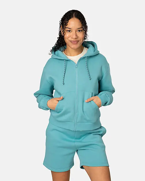 KARI TRAA ANELIE ZIP HOODY BLUE LAGOON Dame