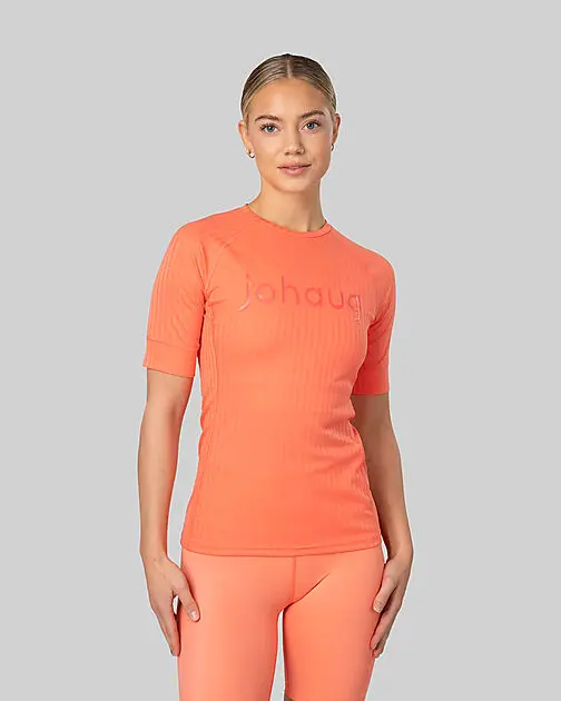 JOHAUG Rib Tech Tee Light Coral Dame