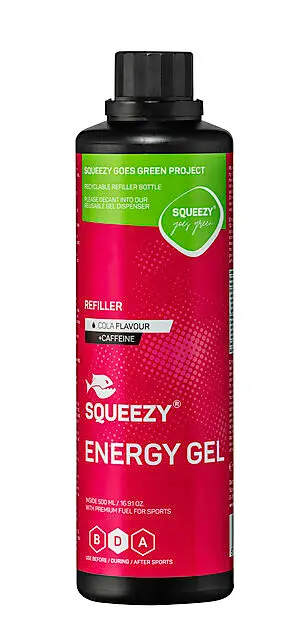 SQUEEZY Super Energy Gel Refiller Cola + koffein 500ml Alle