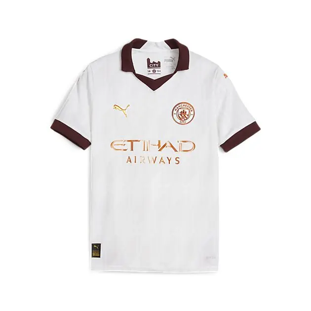 PUMA MCFC Away Jersey Replica Jr PUMA White-Aubergine Junior