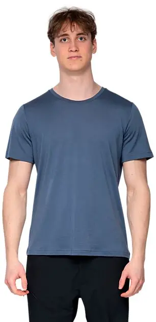 BERGANS OF NORWAY Whenever Merino Tee Men Granite Blue Herre