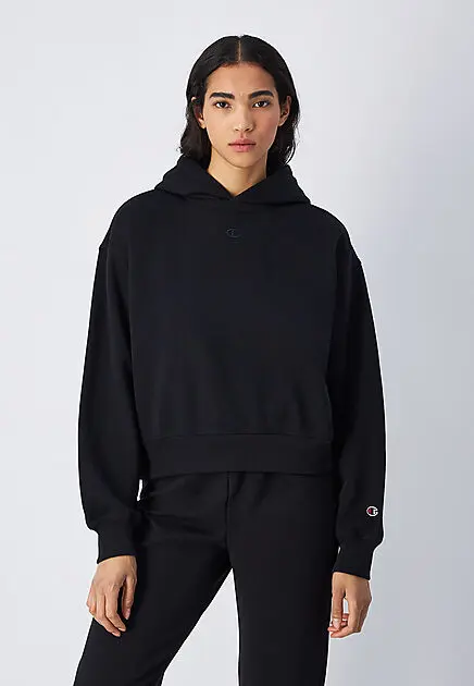 CHAMPION ICONS Hoodie Soft Fleece Black Beauty Dame | Sport1.no