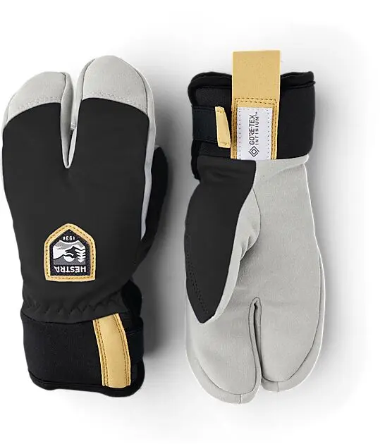 HESTRA Wool Terry Jr Splitt Mitt Black Junior