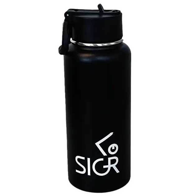 SIGR SIGR Stainless Steel Water Bottle 1000ml Black Alle