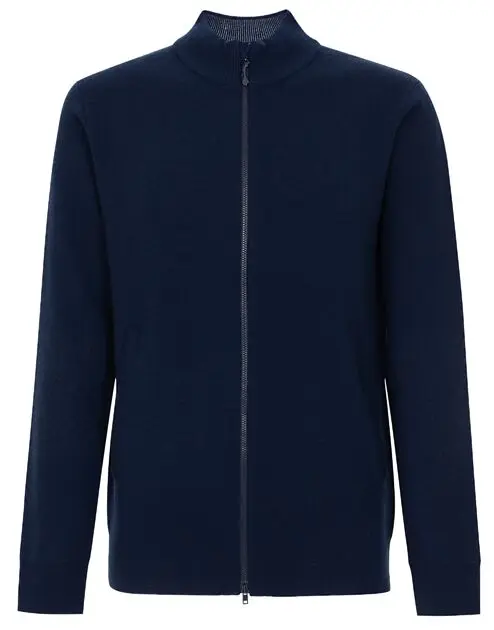 WOOLLAND Hemsedal Knitted Jacket Man Blue Ink / Snow White Herre