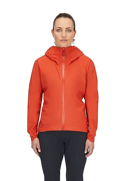 RAB Cinder Downpour Light Jacket Wmns Red Grapefruit Dame
