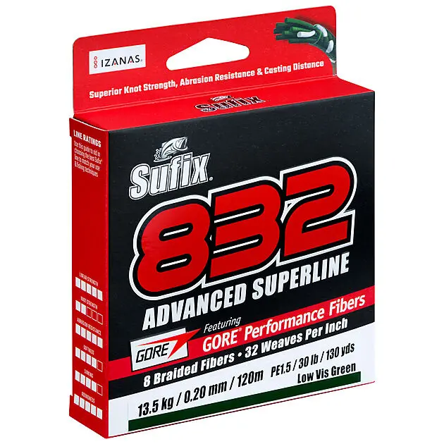SUFIX 832 Braid Lo-Vis Green 120m 0,08mm 4,6kg Alle