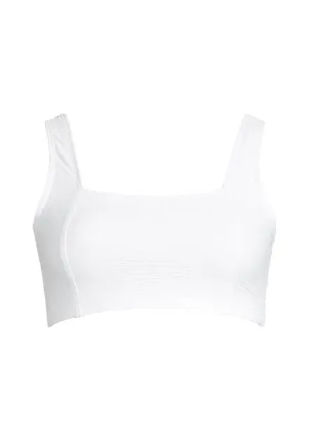 CASALL Waffle Square Neck Bikini Top White Dame