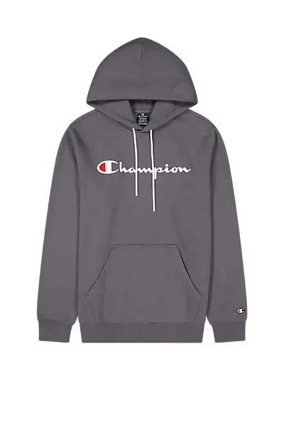 CHAMPION M Hooded Sweatshirt AMC Big Logo Dark grey Herre