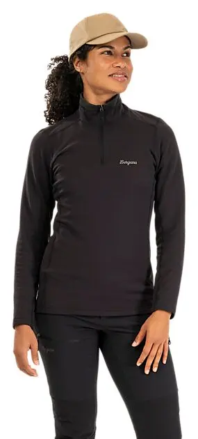 BERGANS OF NORWAY Midtli Midlayer Half Zip Women Black Dame