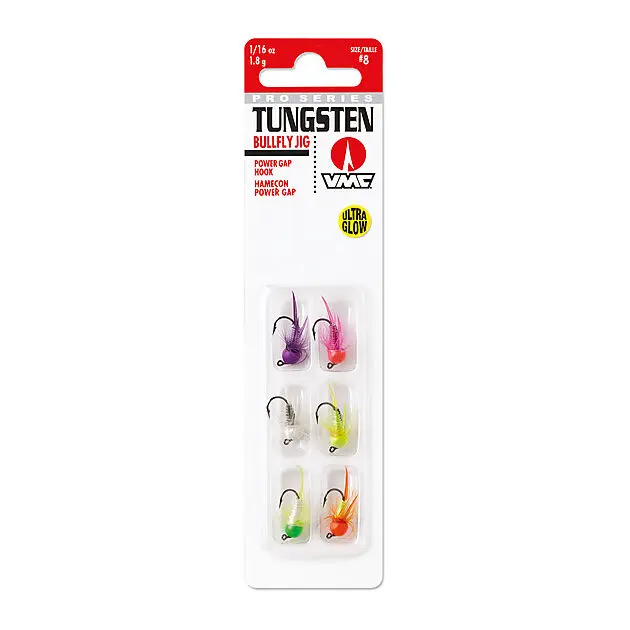 Tungsten Bullfly Kit #10 1,7g Glow 6pk