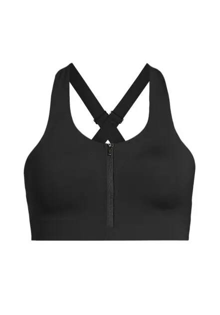 CASALL Impact Zip Sports Bra Black Dame