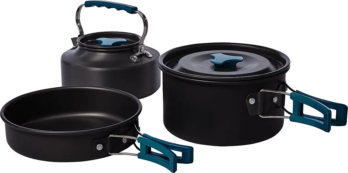 MCKINLEY COOKING SET ANODIZED ALU ANTHRACITE/BLUE DARK Alle