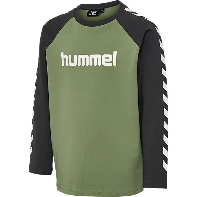 HUMMEL hmlBOYS T-SHIRT L/S genser junior OIL GREEN Barn