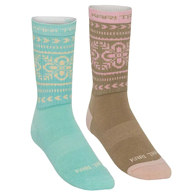 KARI TRAA PUFFIN SOCK 2PK BRIGHT TURQUOISE Dame