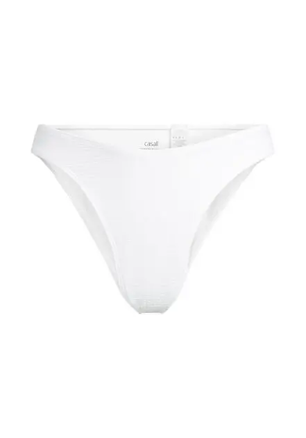CASALL Waffle High Leg Bikini Bottom White Dame