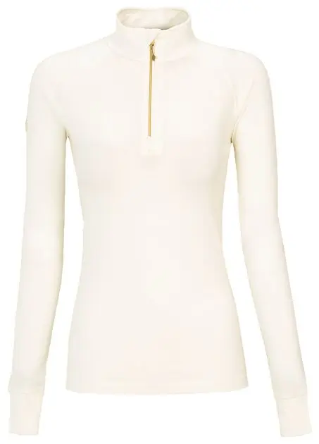 WOOLLAND Rena baselayer half zip top Woman Ivory Dame