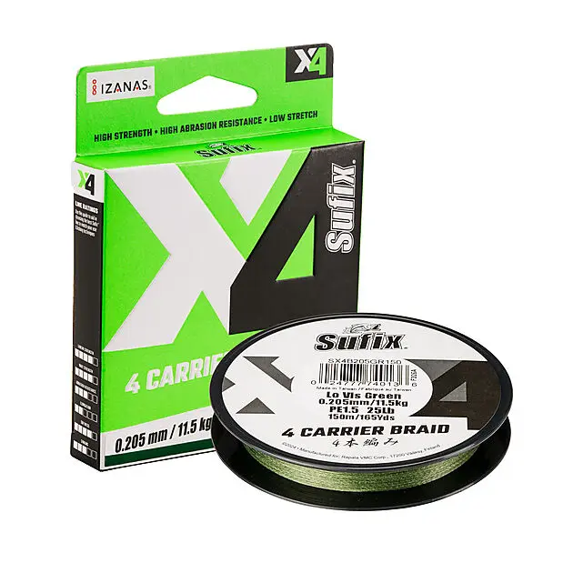 SUFIX X4 Braid Lo Vis Green 300m 0,205mm 11,5kg No color Alle