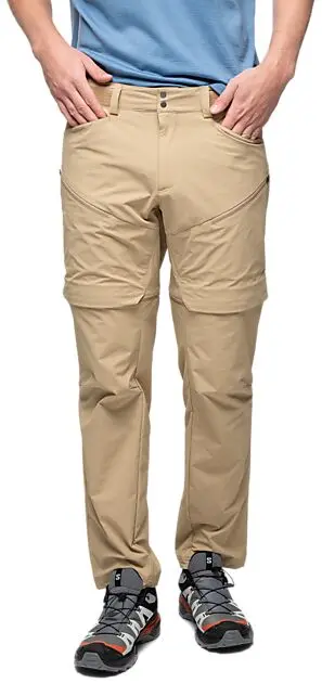 BERGANS OF NORWAY Convertible Zip-Off Softshell Pants Men Warm Sand Herre